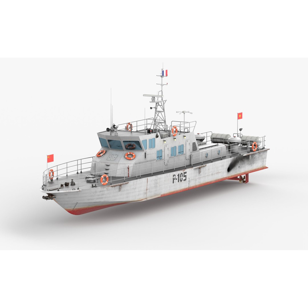 Predator Class Patrol Boat 3D Model – Low Poly Rigged Game Asset, FBX - View 33
