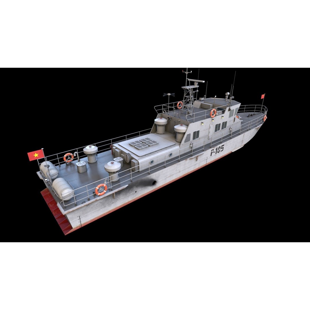 Predator Class Patrol Boat 3D Model – Low Poly Rigged Game Asset, FBX - View 4