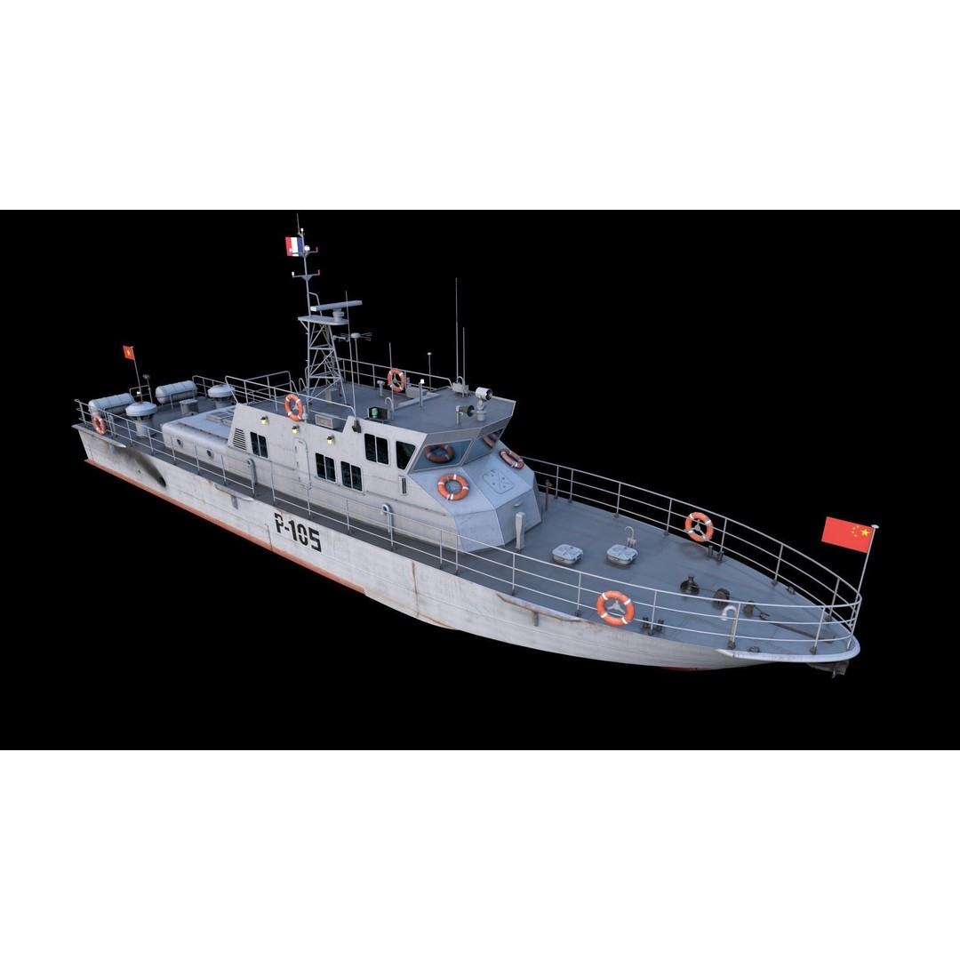 Predator Class Patrol Boat 3D Model – Low Poly Rigged Game Asset, FBX - View 5