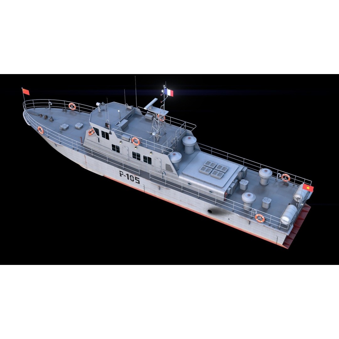 Predator Class Patrol Boat 3D Model – Low Poly Rigged Game Asset, FBX - View 6