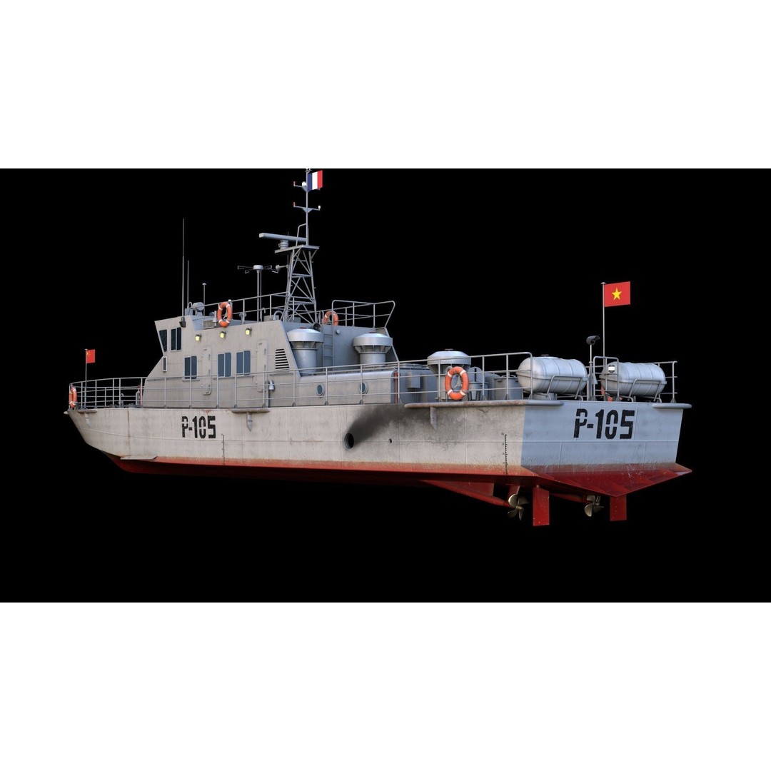 Predator Class Patrol Boat 3D Model – Low Poly Rigged Game Asset, FBX - View 7