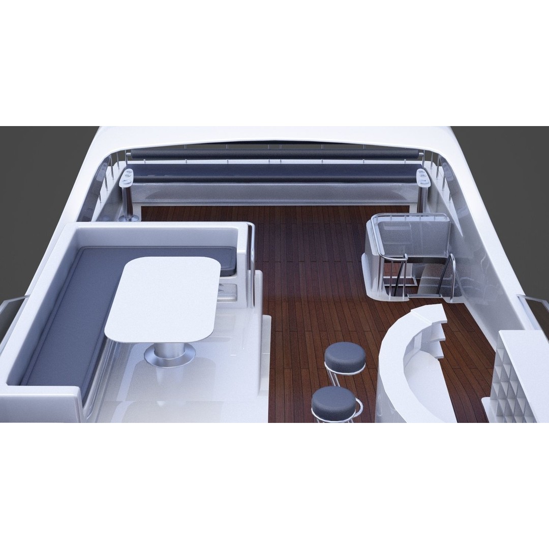 Photorealistic Yacht 3D Model – High Poly PBR Asset for Animation - View 16