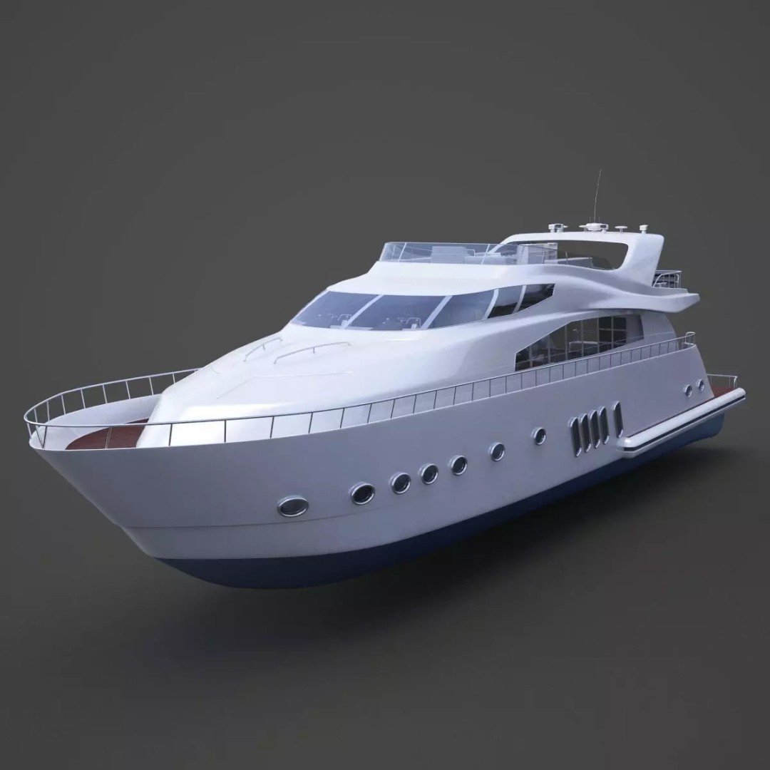 Photorealistic Yacht 3D Model – High Poly PBR Asset for Animation - View 2