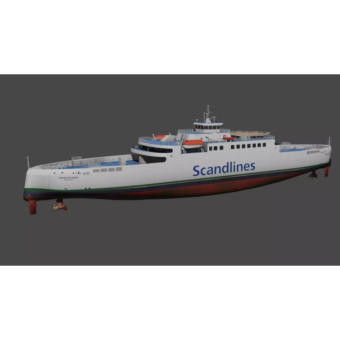 Hybrid Diesel Electric Ropax Ferry 3D Model – Low Poly PBR Asset, FBX - View 5