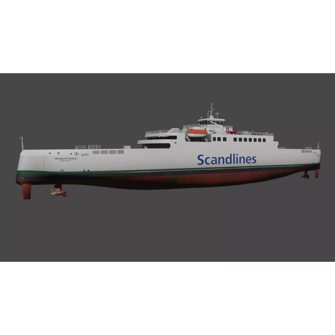 Hybrid Diesel Electric Ropax Ferry 3D Model – Low Poly PBR Asset, FBX - View 7