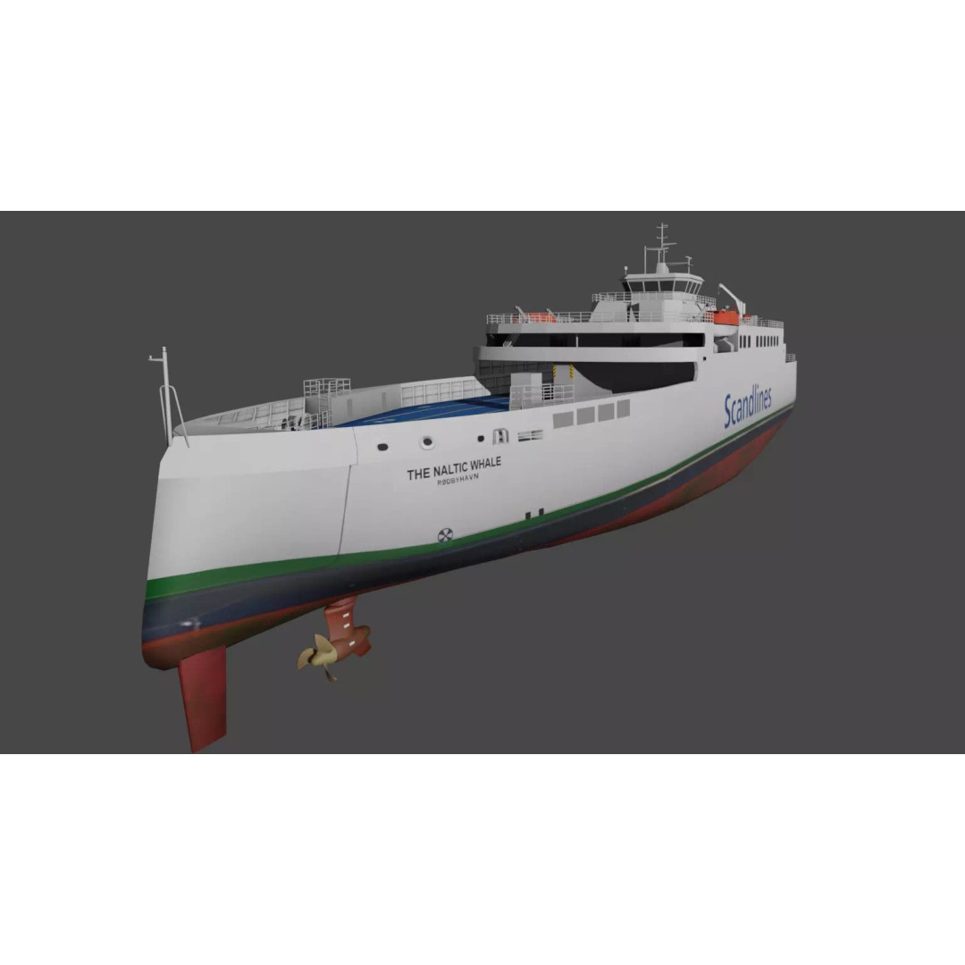 Hybrid Diesel Electric Ropax Ferry 3D Model – Low Poly PBR Asset, FBX - View 9