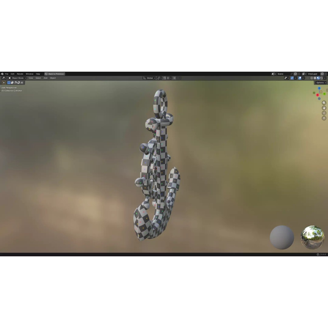 Gold Anchor 3D Model – Low Poly PBR Game Asset, FBX, OBJ - View 41