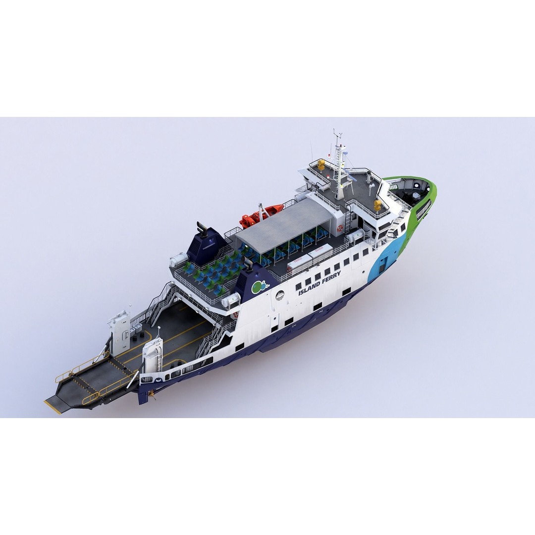 Ro-Pax Ferry 3D Model – High Detail Passenger Vessel, FBX, Game Ready - View 12