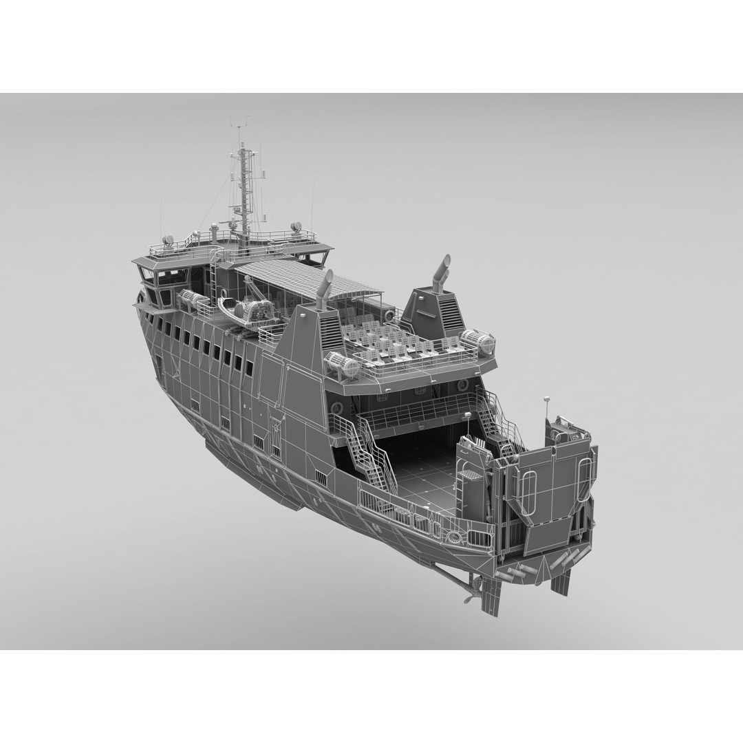 Ro-Pax Ferry 3D Model – High Detail Passenger Vessel, FBX, Game Ready - View 13