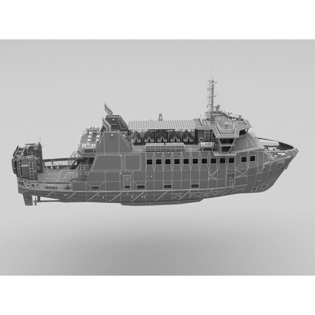 Ro-Pax Ferry 3D Model – High Detail Passenger Vessel, FBX, Game Ready - View 14