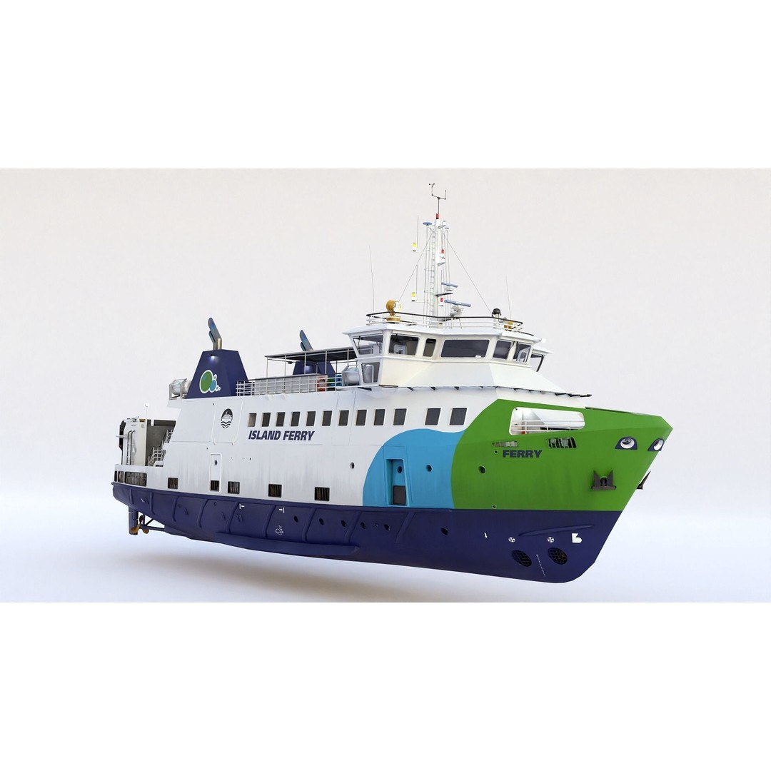 Ro-Pax Ferry 3D Model – High Detail Passenger Vessel, FBX, Game Ready - View 15