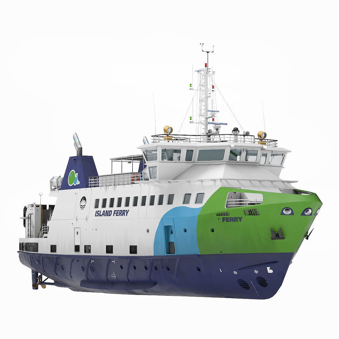 Ro-Pax Ferry 3D Model – High Detail Passenger Vessel, FBX, Game Ready - View 4