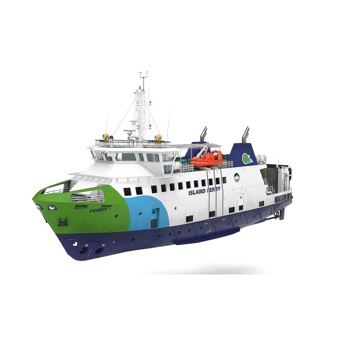 Ro-Pax Ferry 3D Model – High Detail Passenger Vessel, FBX, Game Ready - View 6