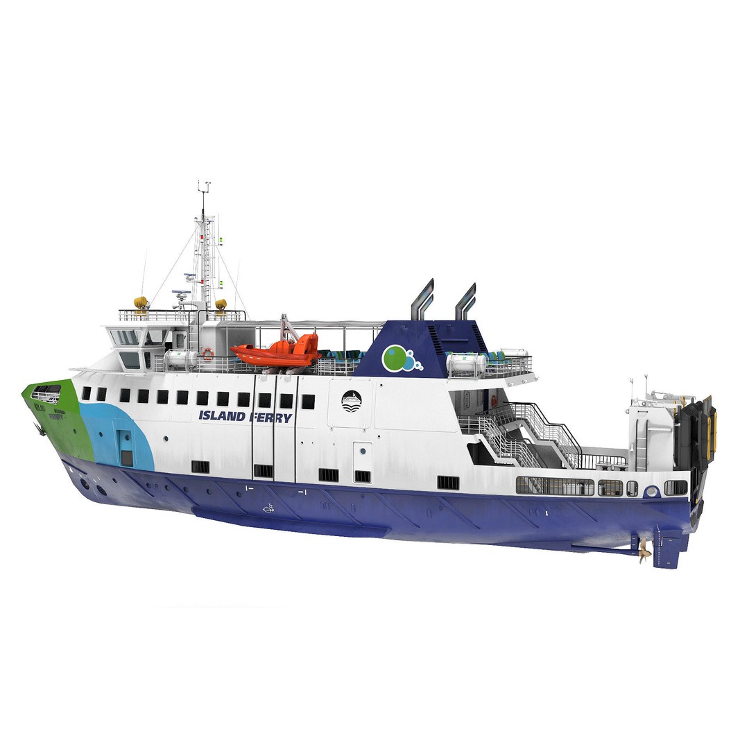 Ro-Pax Ferry 3D Model – High Detail Passenger Vessel, FBX, Game Ready - View 7