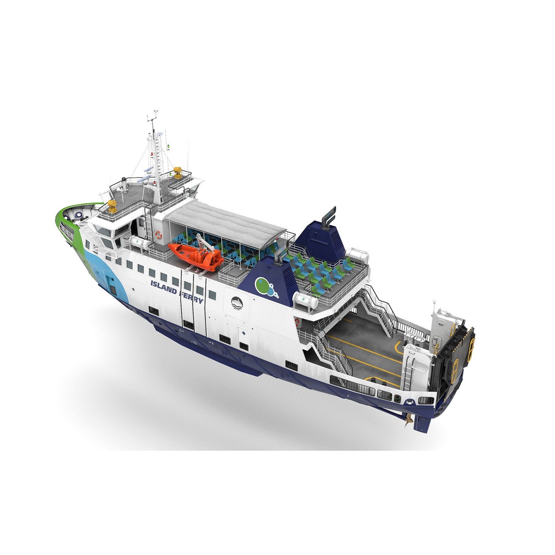 Ro-Pax Ferry 3D Model – High Detail Passenger Vessel, FBX, Game Ready - View 8