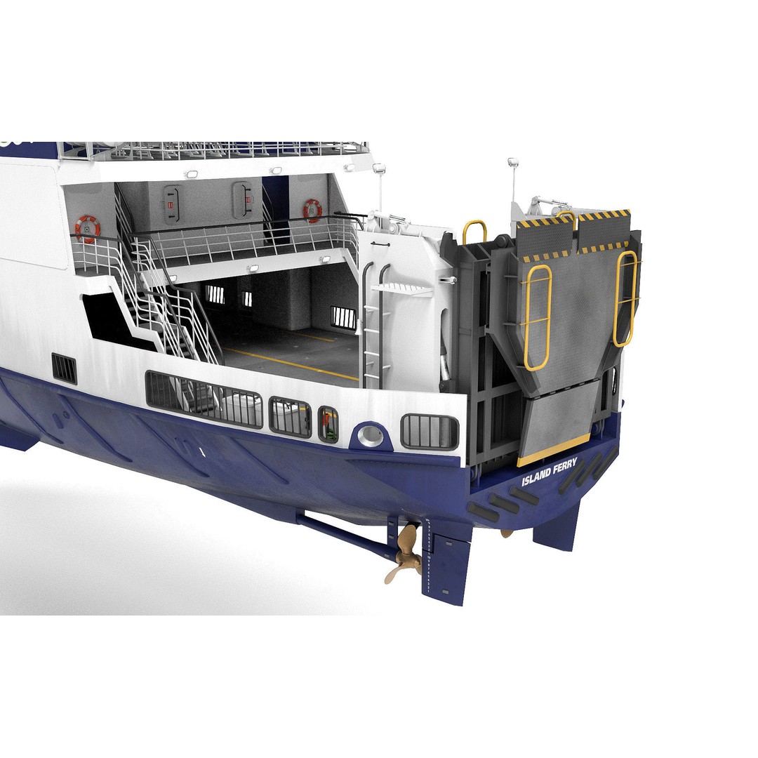 Ro-Pax Ferry 3D Model – High Detail Passenger Vessel, FBX, Game Ready - View 9