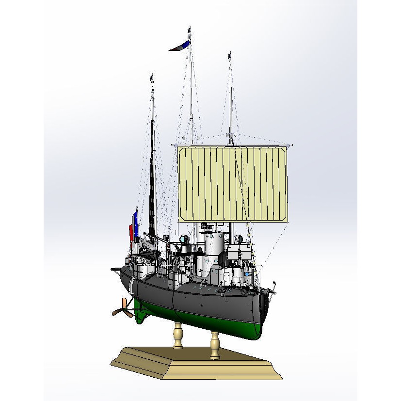 Avizo Torpillear La Bombe 3D Model – Historic Navy Warship, FBX - View 10