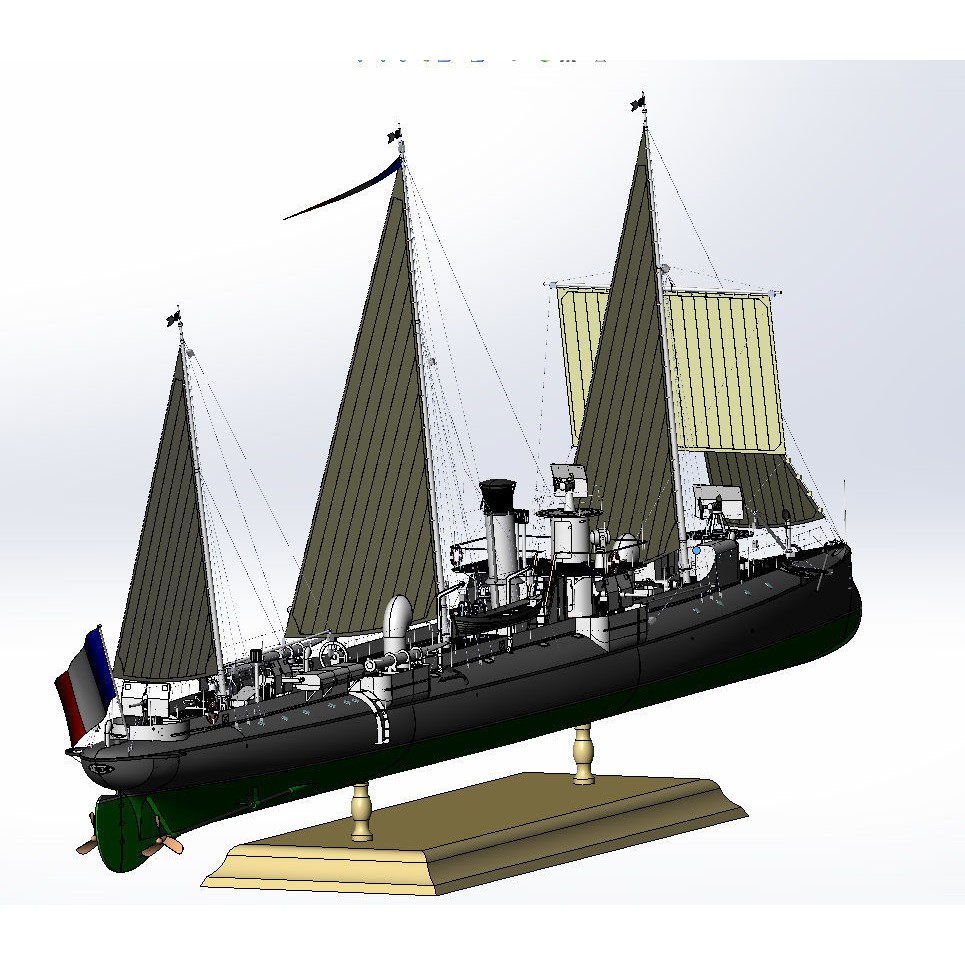 Avizo Torpillear La Bombe 3D Model – Historic Navy Warship, FBX - View 11