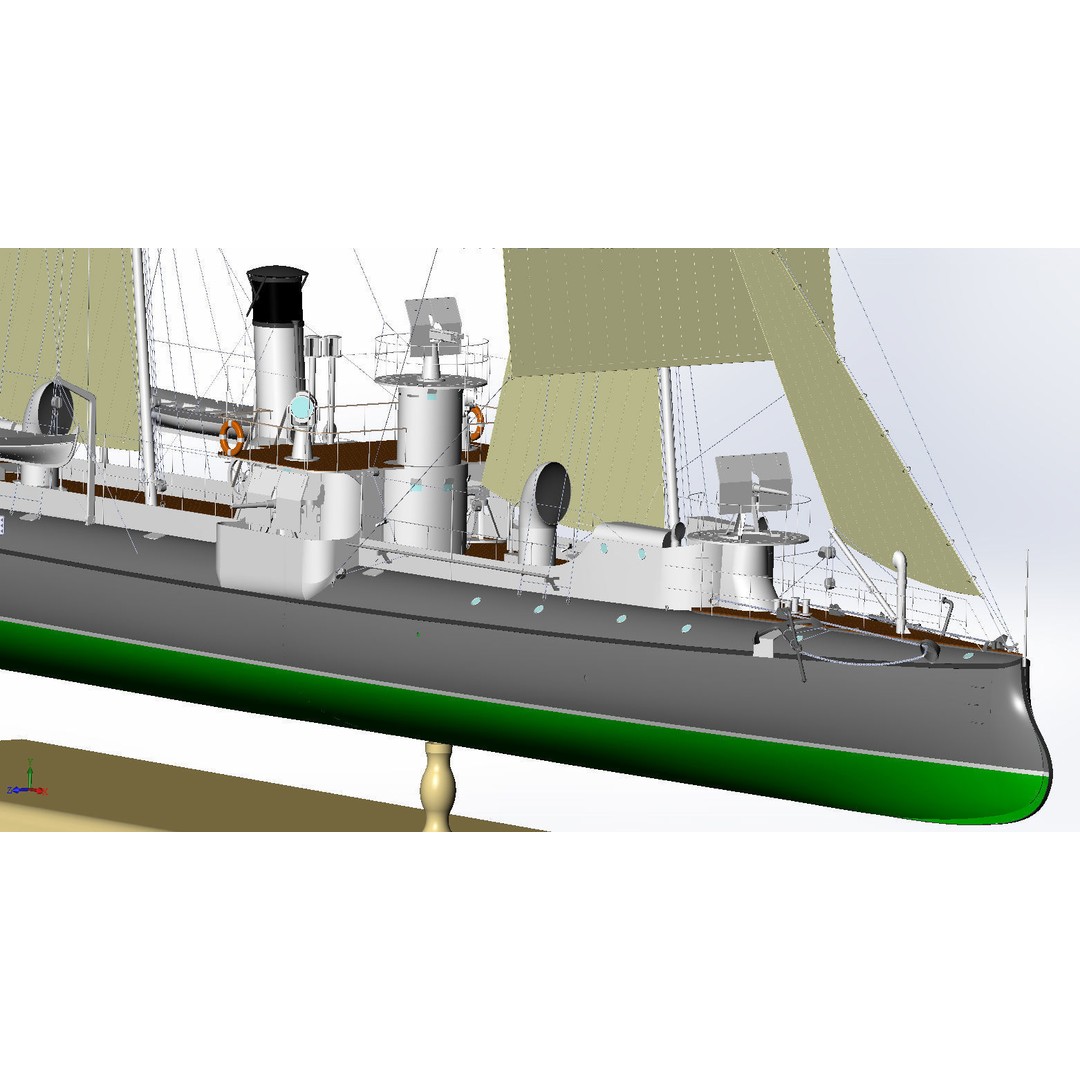 Avizo Torpillear La Bombe 3D Model – Historic Navy Warship, FBX - View 13