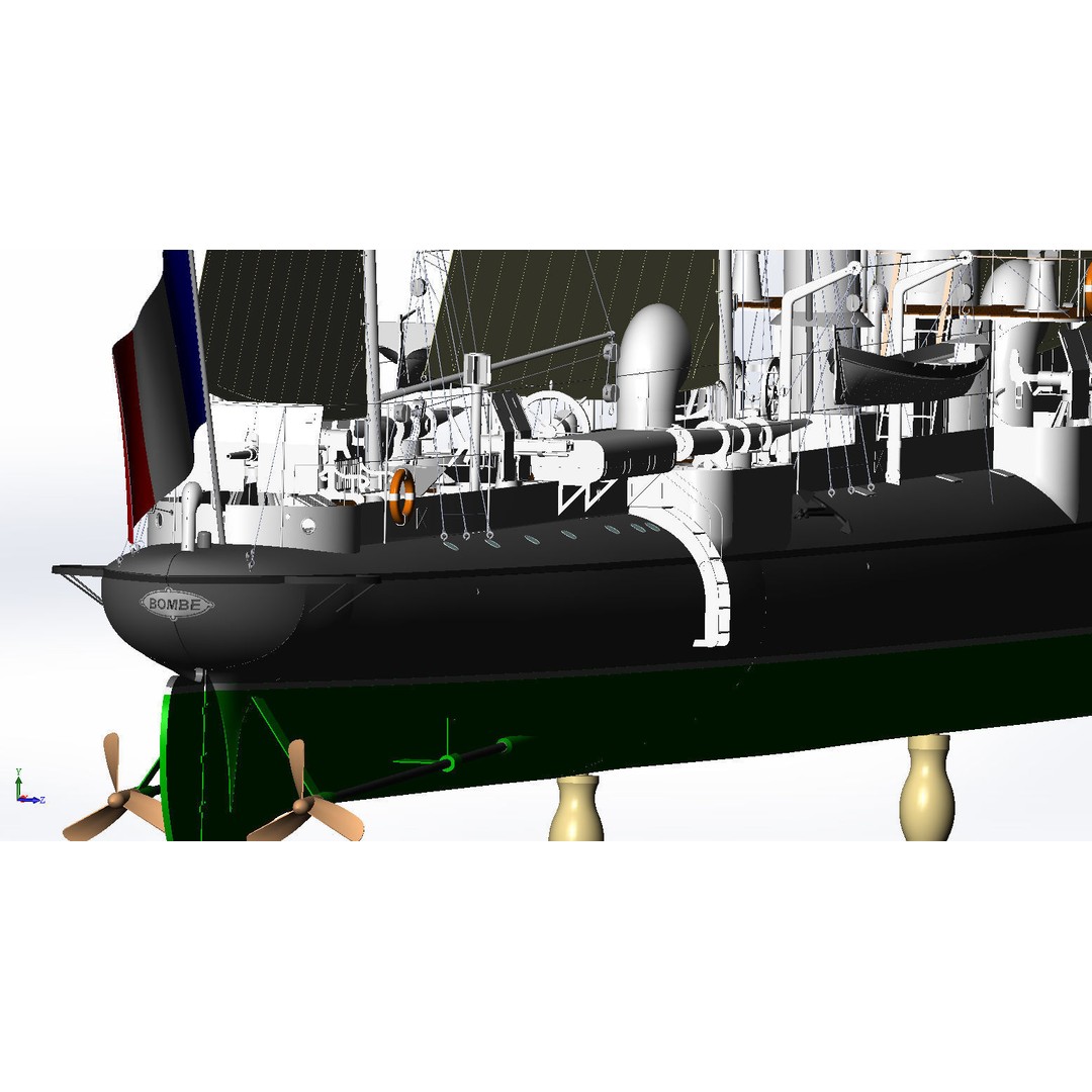 Avizo Torpillear La Bombe 3D Model – Historic Navy Warship, FBX - View 14