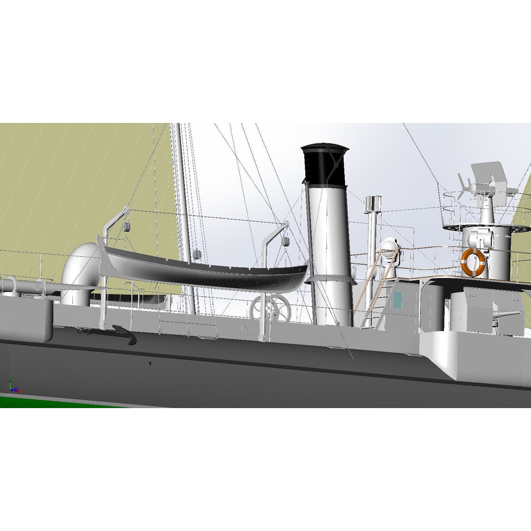Avizo Torpillear La Bombe 3D Model – Historic Navy Warship, FBX - View 15