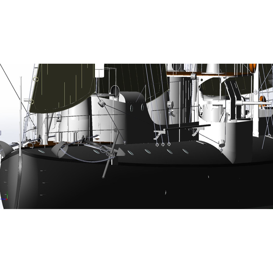 Avizo Torpillear La Bombe 3D Model – Historic Navy Warship, FBX - View 16