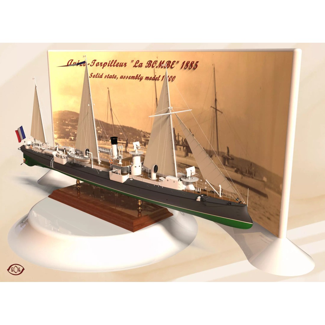 Avizo Torpillear La Bombe 3D Model – Historic Navy Warship, FBX - View 2