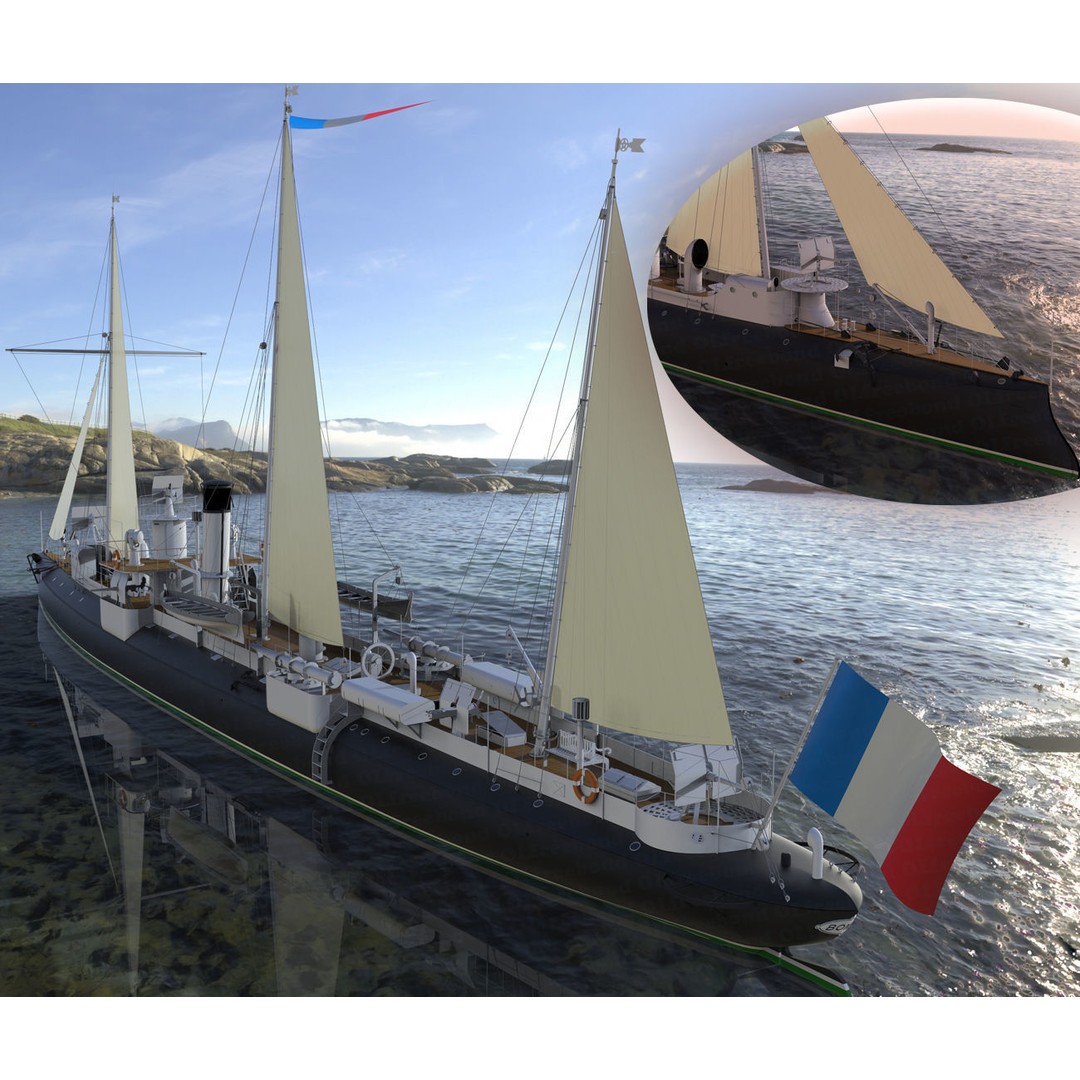 Avizo Torpillear La Bombe 3D Model – Historic Navy Warship, FBX - View 3