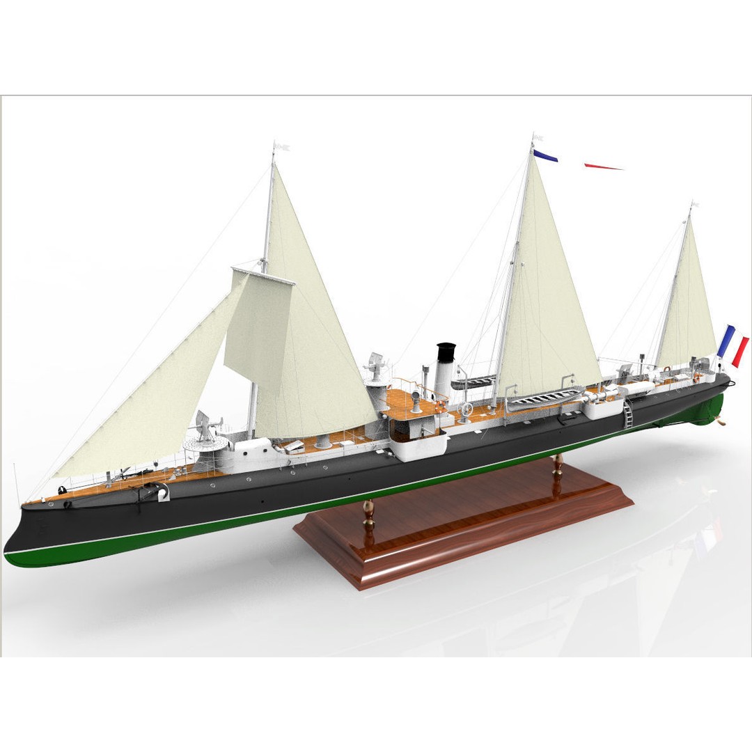 Avizo Torpillear La Bombe 3D Model – Historic Navy Warship, FBX - View 7