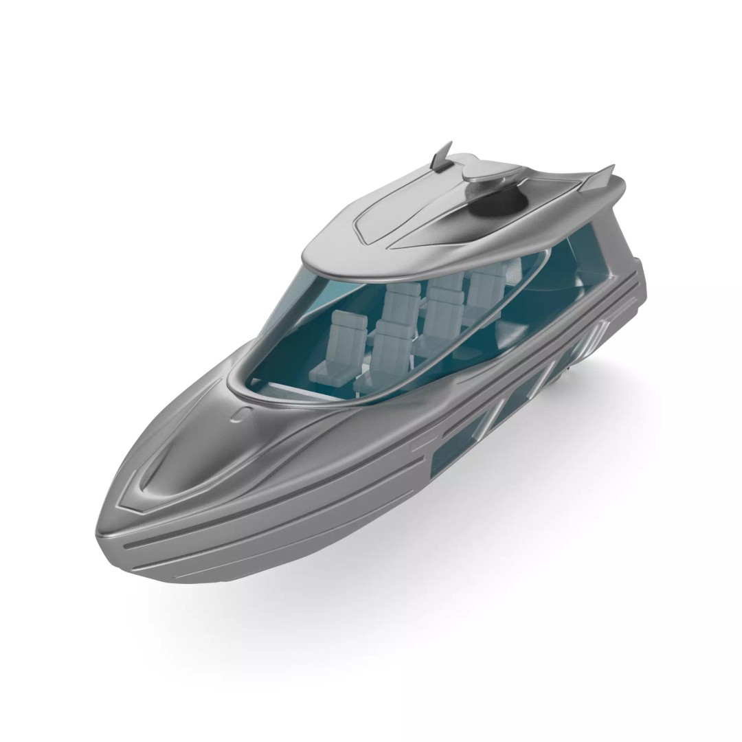 Cabin Cruiser 3D Model – Sleek Sport Watercraft, FBX, PBR Textures
