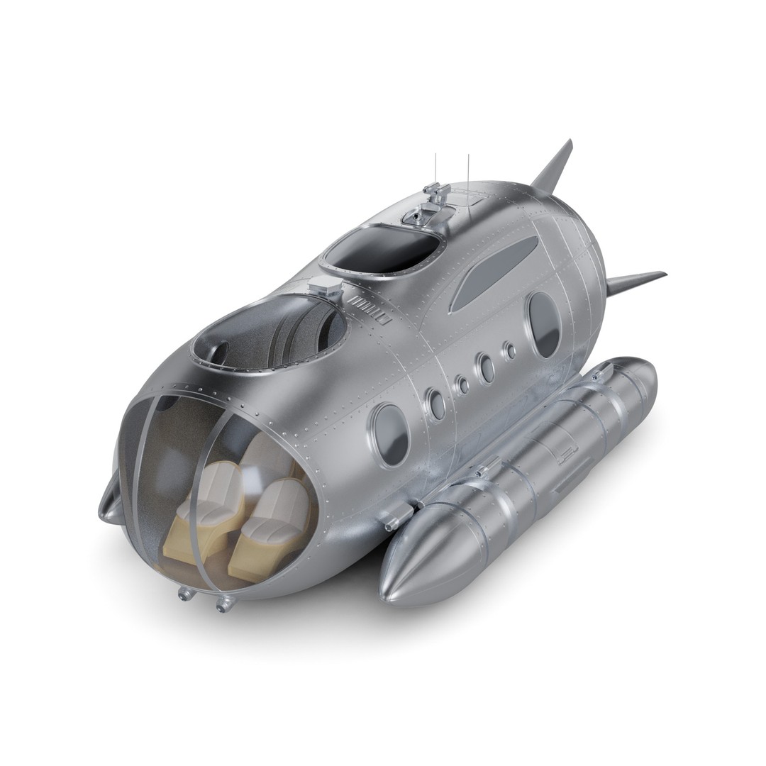 Personal Submersible 3D Model – Realistic Recreational Watercraft, FBX
