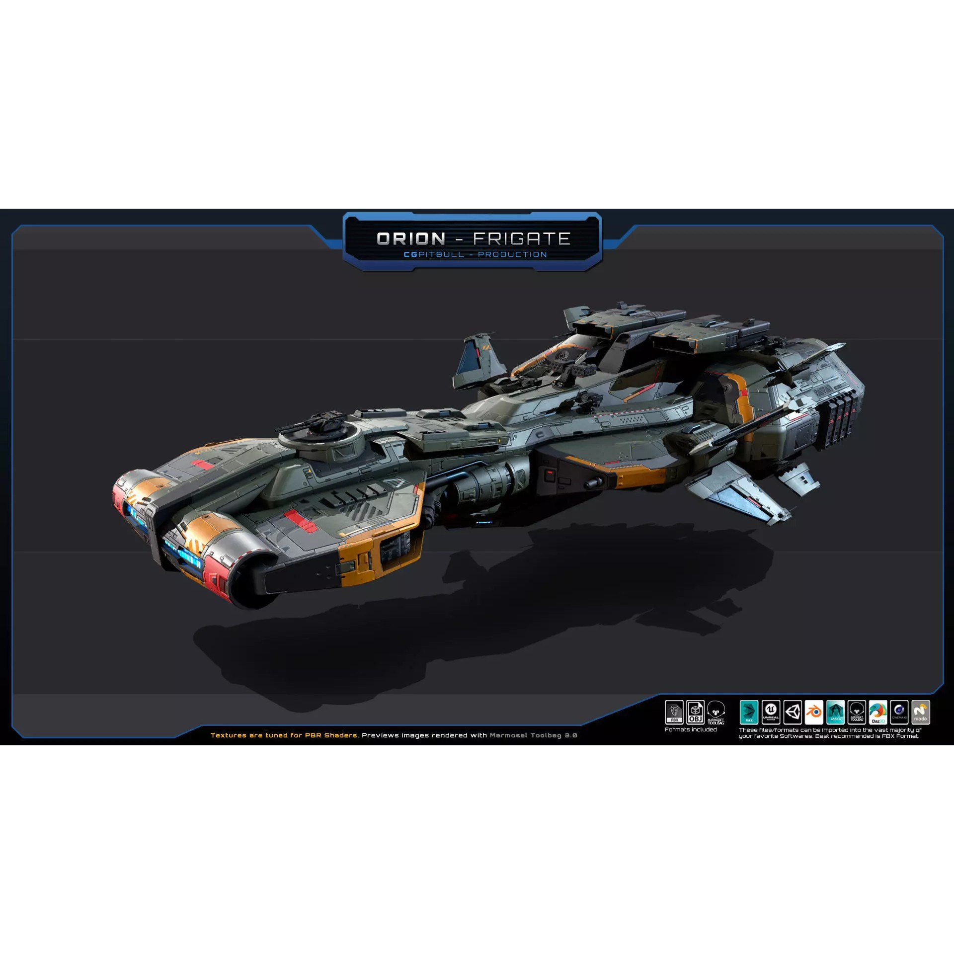 Starships Pack04 - Low-Poly Game-Ready 3D Model - View 13
