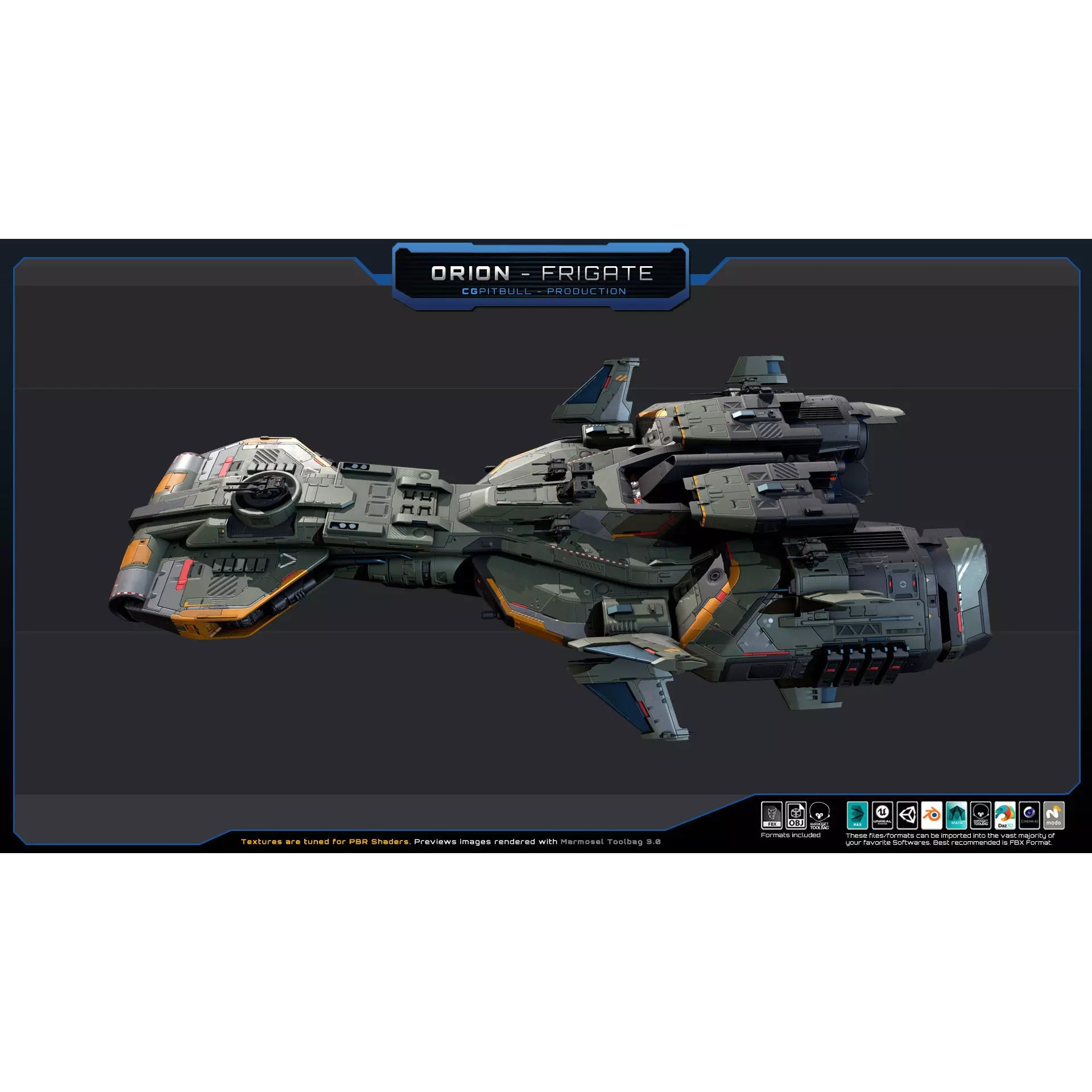 Starships Pack04 - Low-Poly Game-Ready 3D Model - View 14