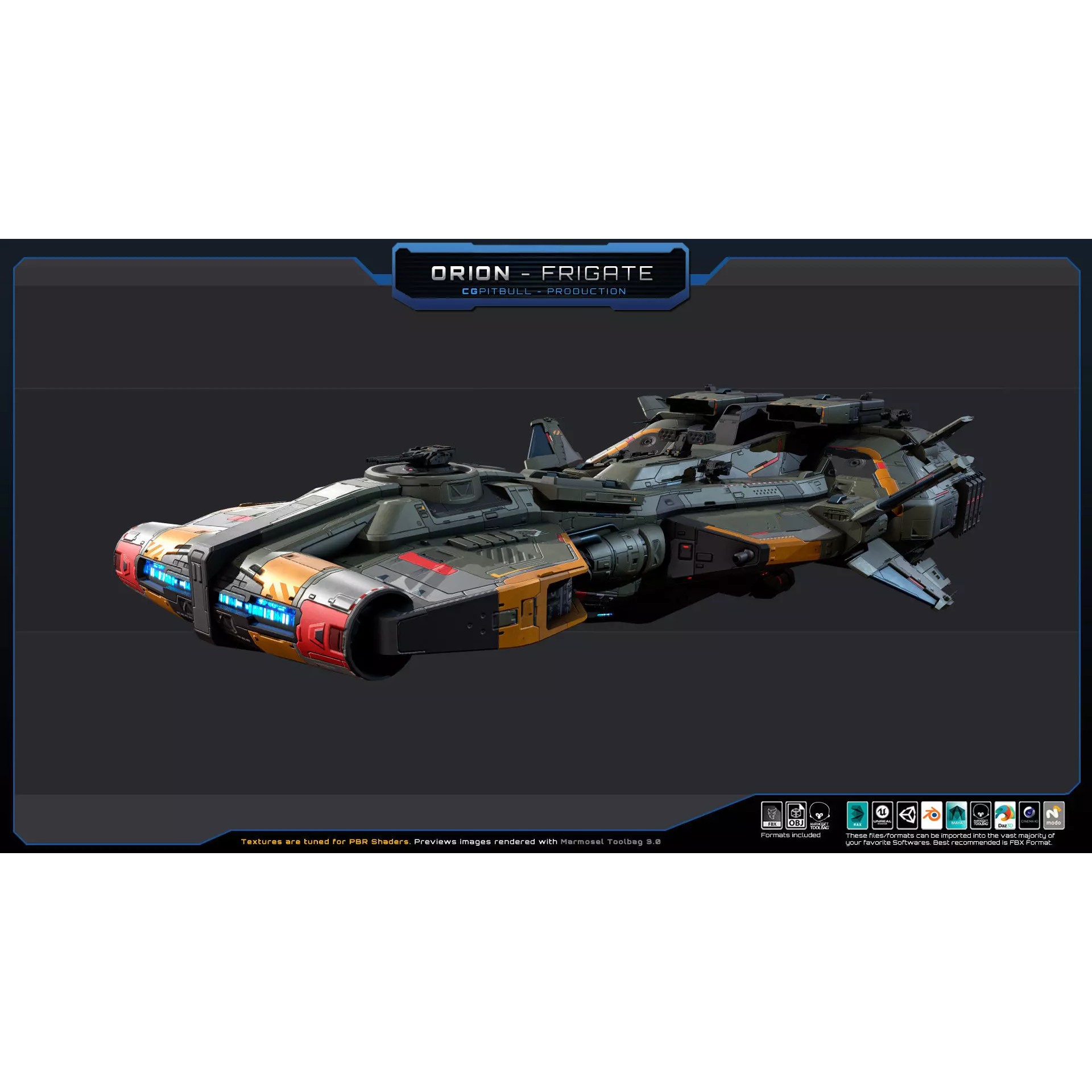 Starships Pack04 - Low-Poly Game-Ready 3D Model - View 17