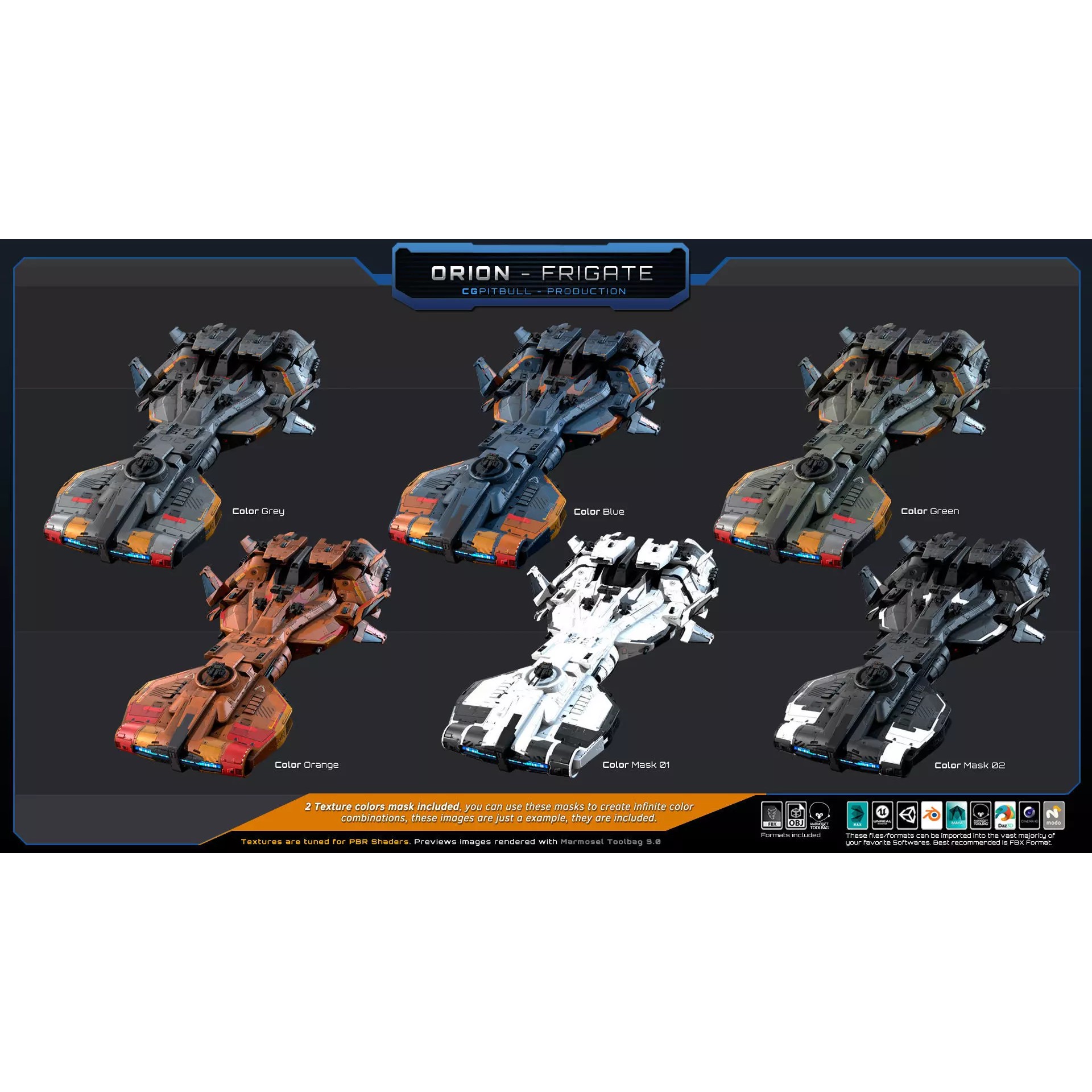 Starships Pack04 - Low-Poly Game-Ready 3D Model - View 21