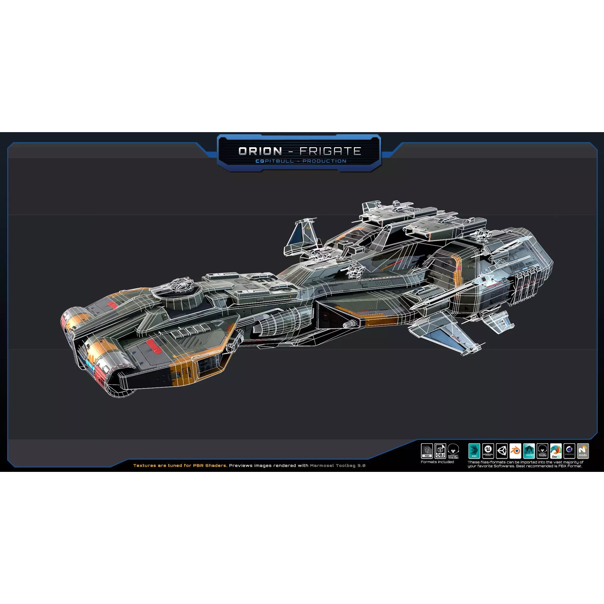 Starships Pack04 - Low-Poly Game-Ready 3D Model - View 22