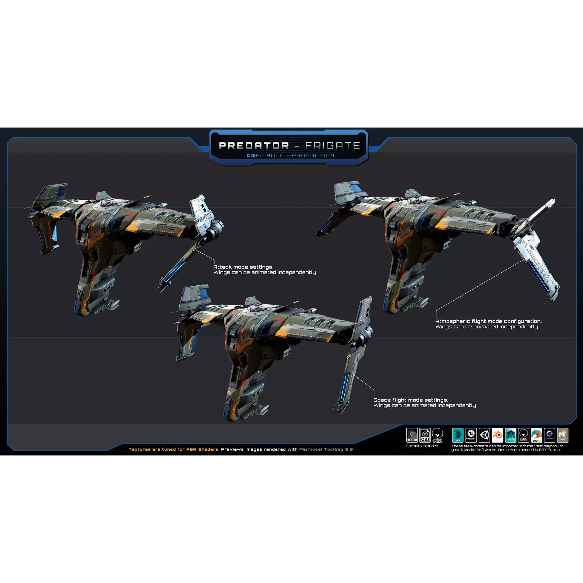 Starships Pack04 - Low-Poly Game-Ready 3D Model - View 26