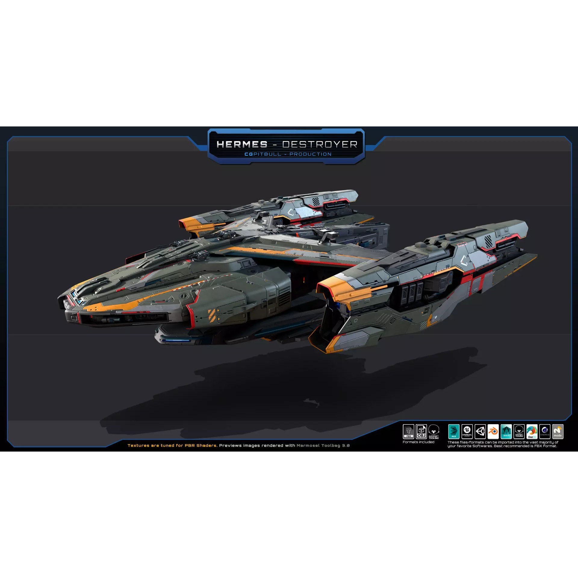 Starships Pack04 - Low-Poly Game-Ready 3D Model - View 3