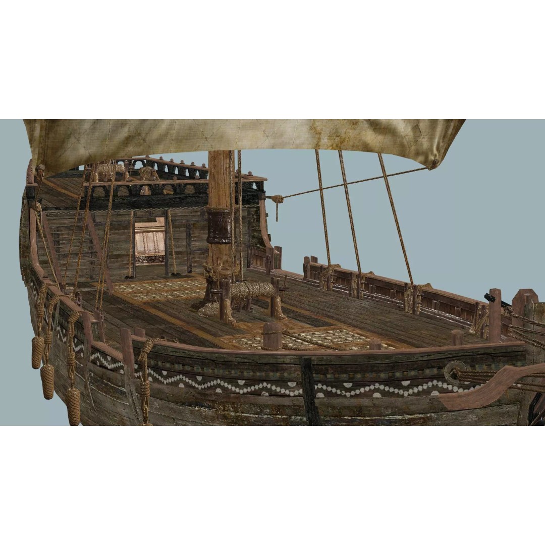 Galeon Ship X1 3D Model – Low Poly Game-Ready Asset, FBX, OBJ - View 18