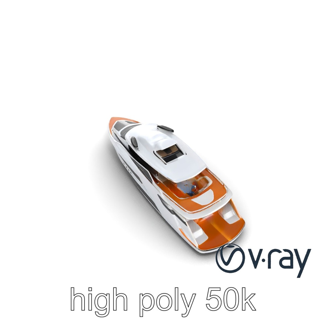 Futuristic Mega Yacht 3D Model – Low Poly Game Asset, FBX & PBR Textures - View 12