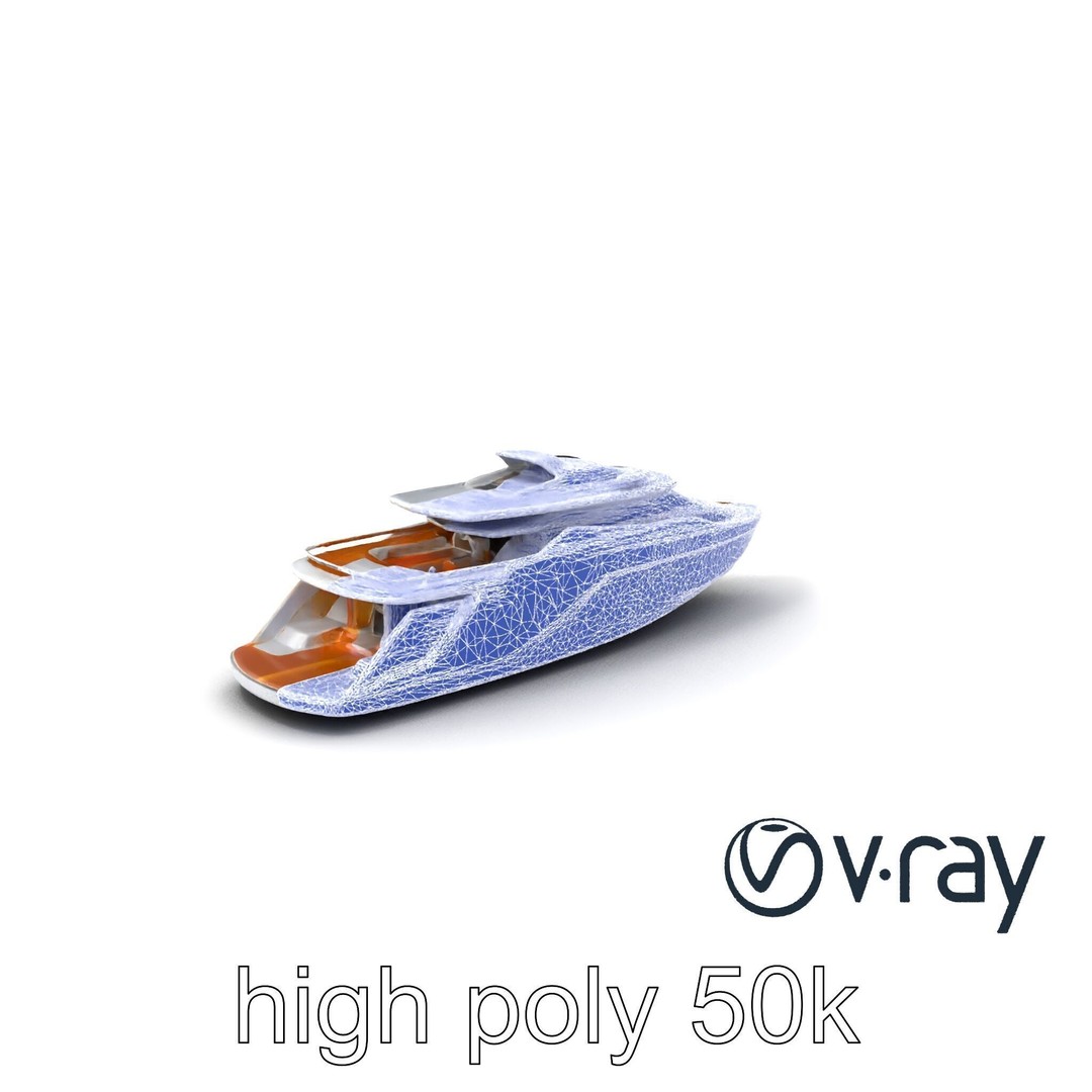 Futuristic Mega Yacht 3D Model – Low Poly Game Asset, FBX & PBR Textures - View 13