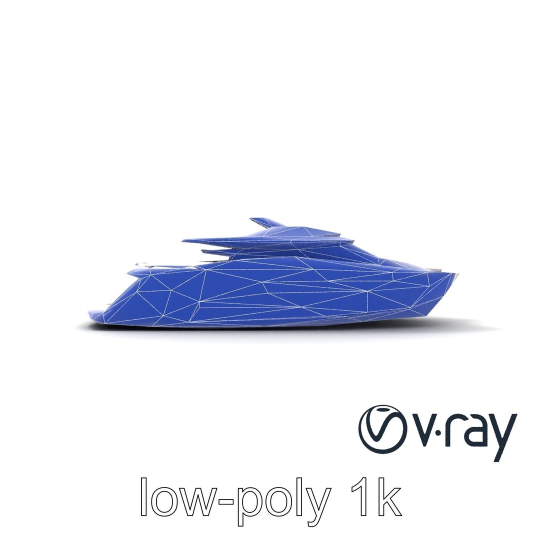 Futuristic Mega Yacht 3D Model – Low Poly Game Asset, FBX & PBR Textures - View 14