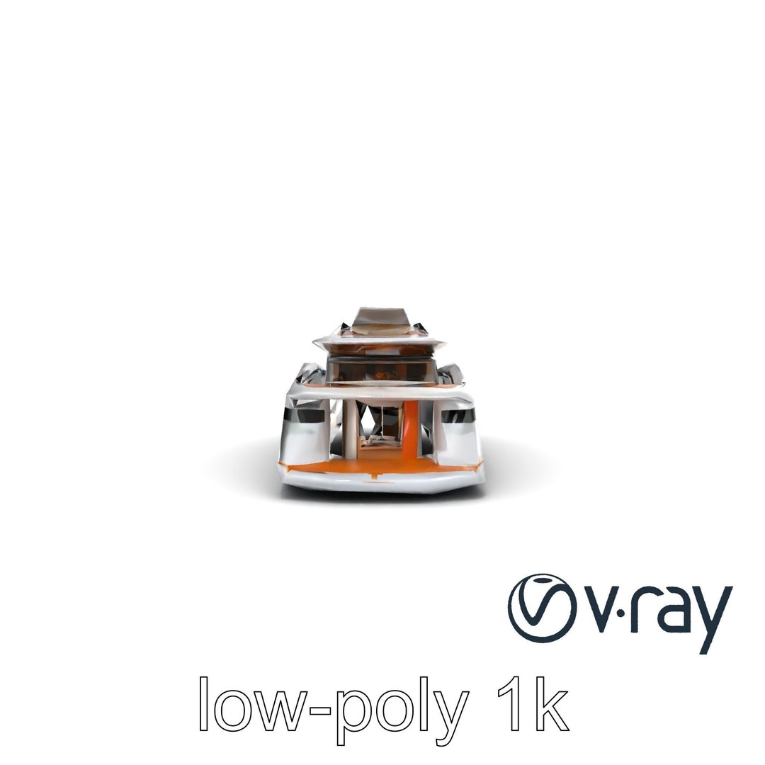 Futuristic Mega Yacht 3D Model – Low Poly Game Asset, FBX & PBR Textures - View 15