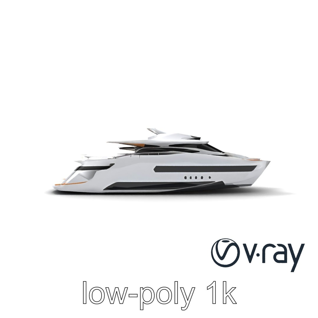 Futuristic Mega Yacht 3D Model – Low Poly Game Asset, FBX & PBR Textures - View 16