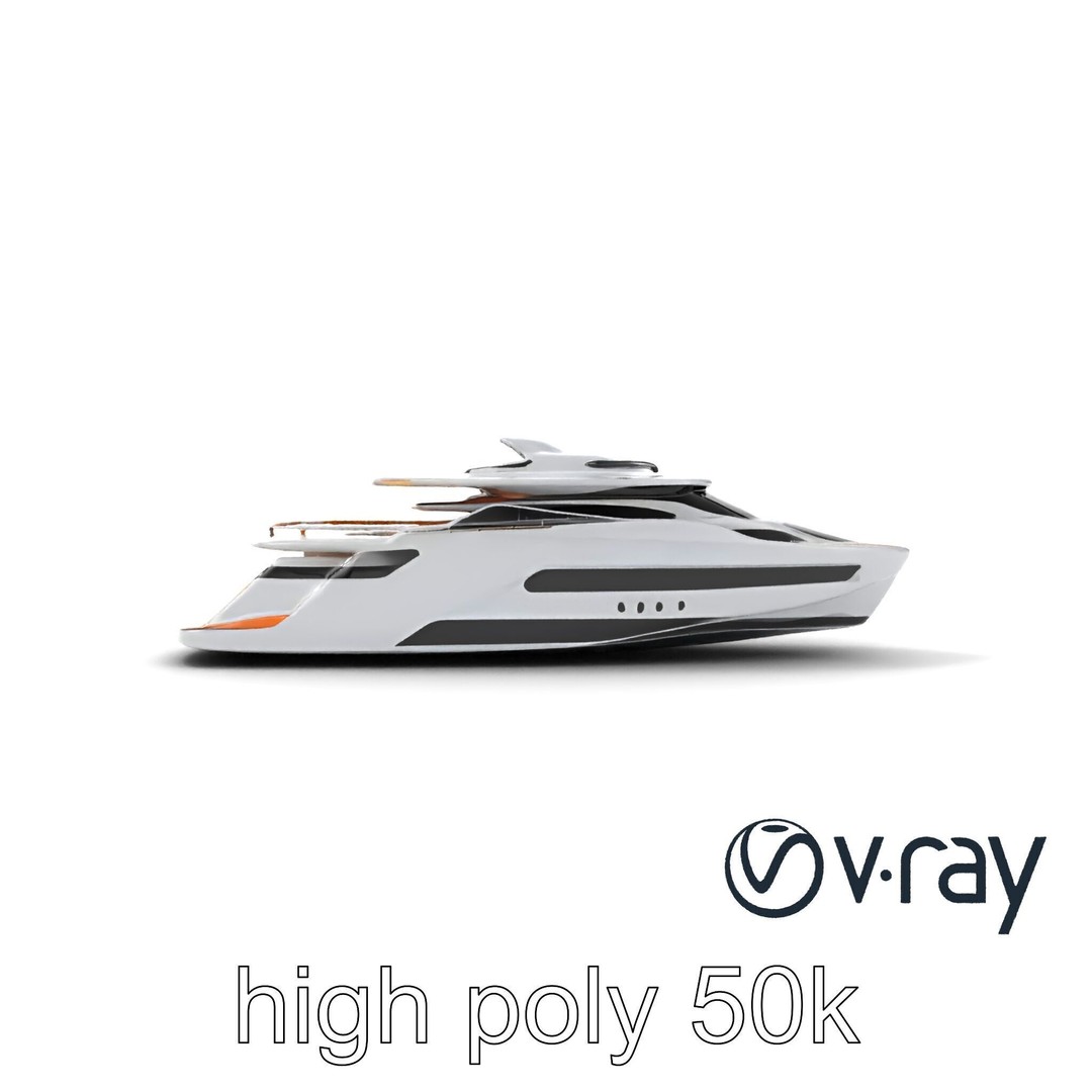Futuristic Mega Yacht 3D Model – Low Poly Game Asset, FBX & PBR Textures - View 19