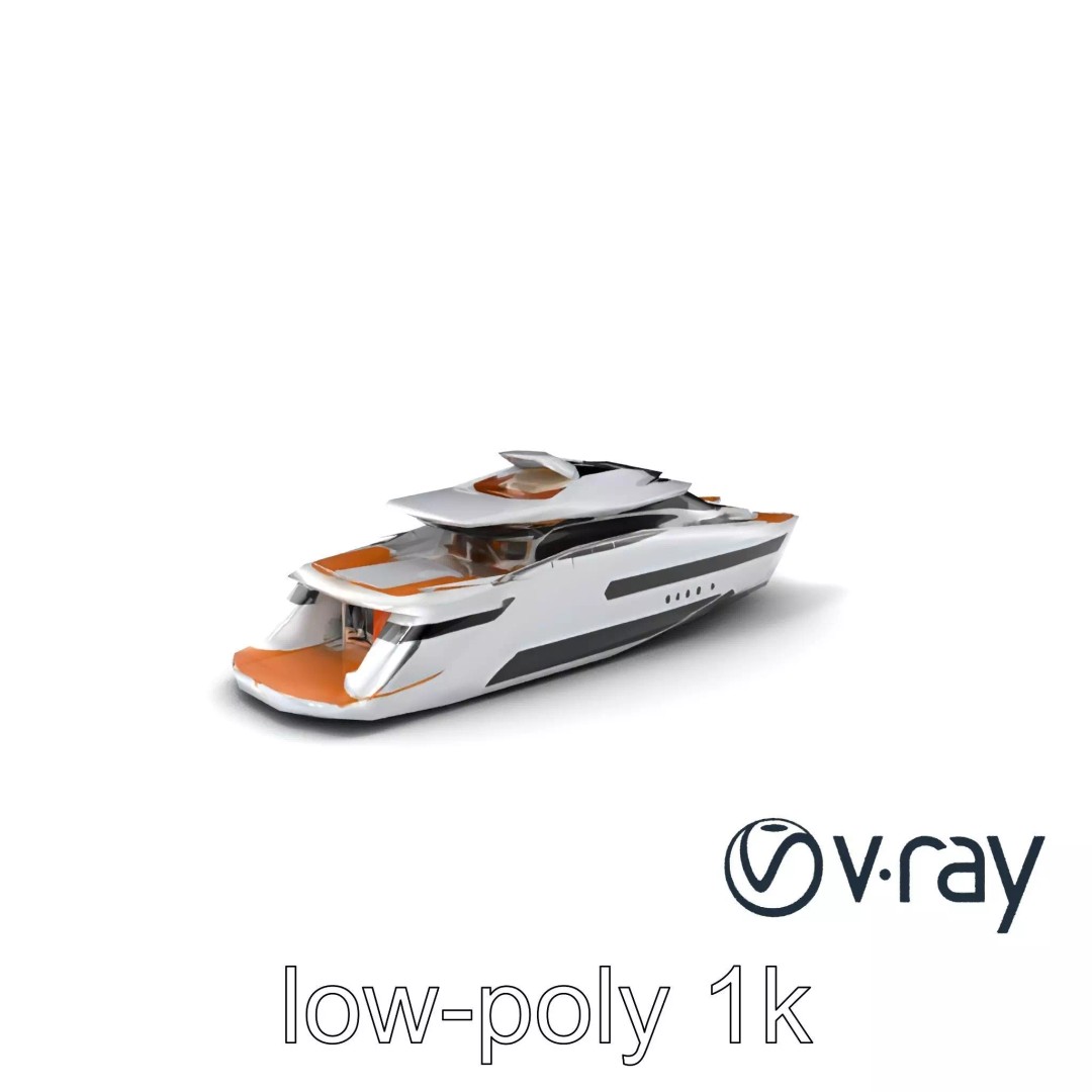 Futuristic Mega Yacht 3D Model – Low Poly Game Asset, FBX & PBR Textures - View 2