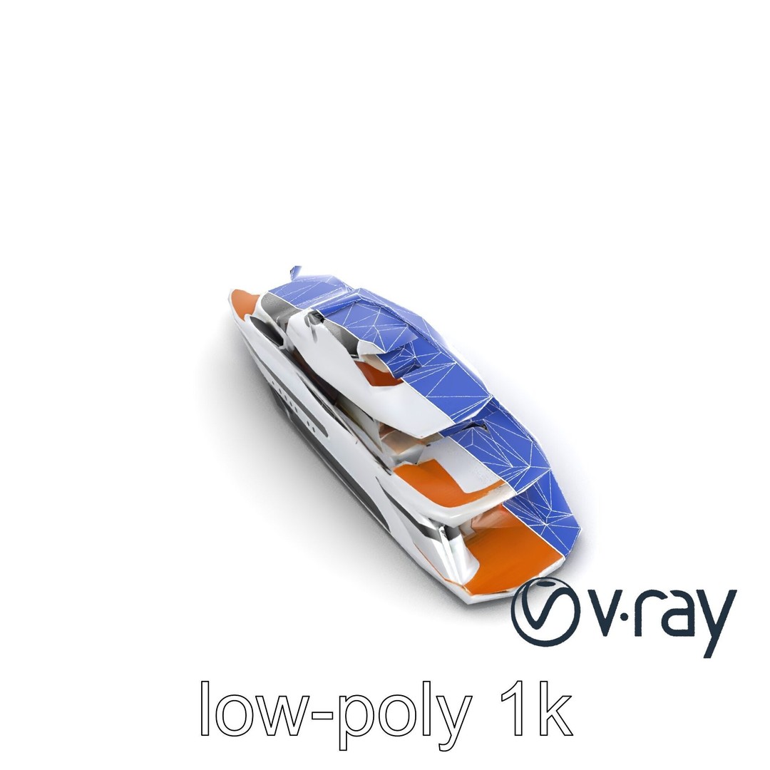 Futuristic Mega Yacht 3D Model – Low Poly Game Asset, FBX & PBR Textures - View 20