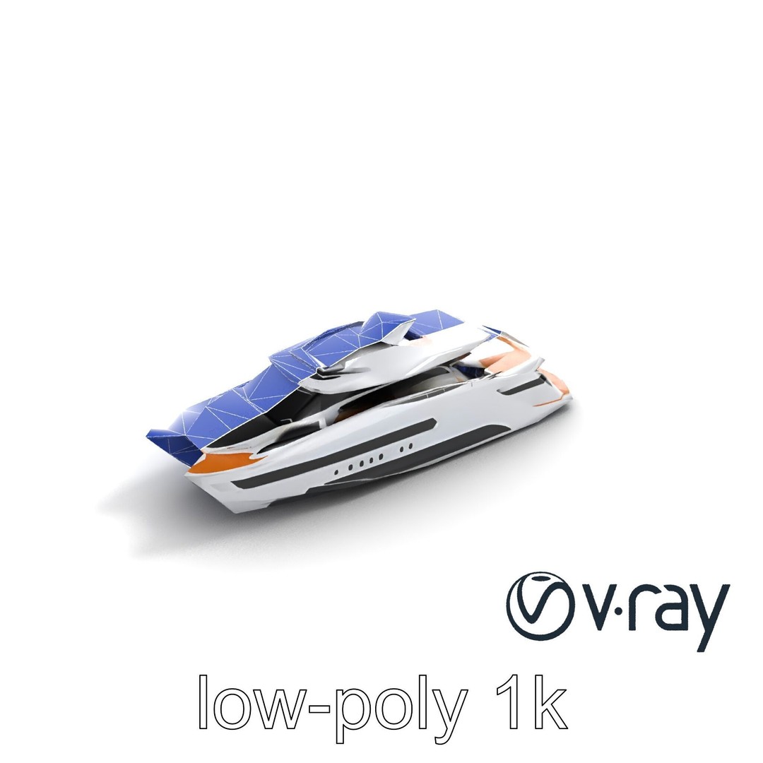 Futuristic Mega Yacht 3D Model – Low Poly Game Asset, FBX & PBR Textures - View 22