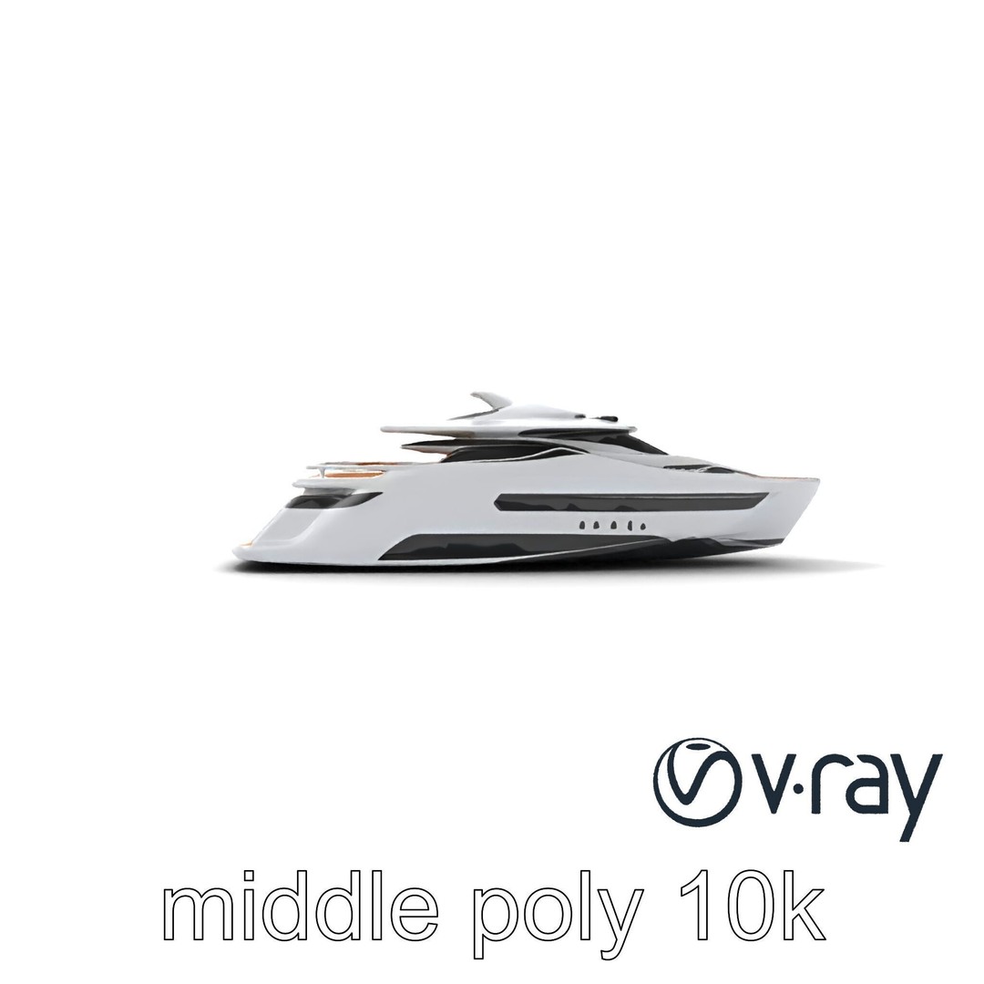 Futuristic Mega Yacht 3D Model – Low Poly Game Asset, FBX & PBR Textures - View 23