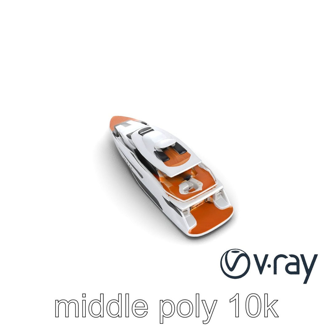 Futuristic Mega Yacht 3D Model – Low Poly Game Asset, FBX & PBR Textures - View 24